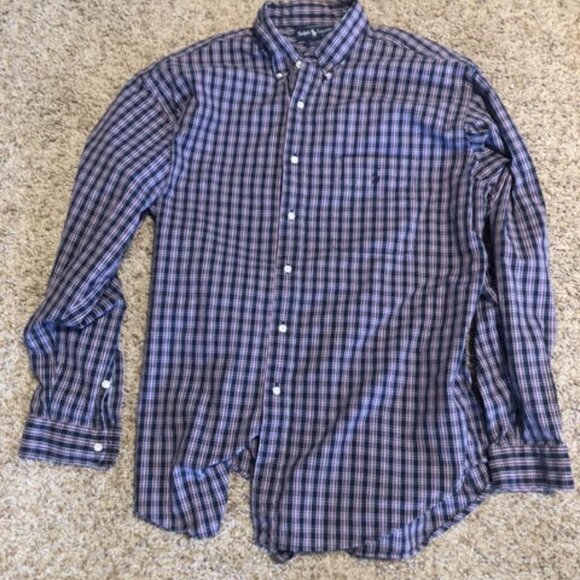 Polo Ralph Lauren Size Large Vintage Plaid Button-up Long Sleeve Shirt - Picture 1 of 5